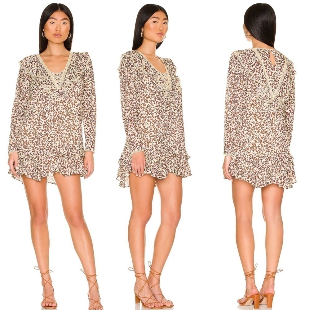 Tularosa Alicia Mini Dress in Prius Camel Floral